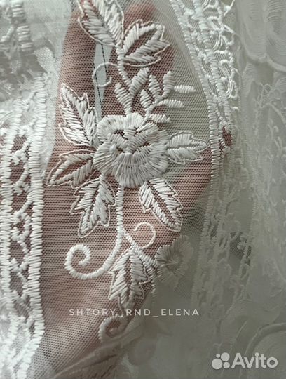 Тюль лен с вышивкой Турция новый