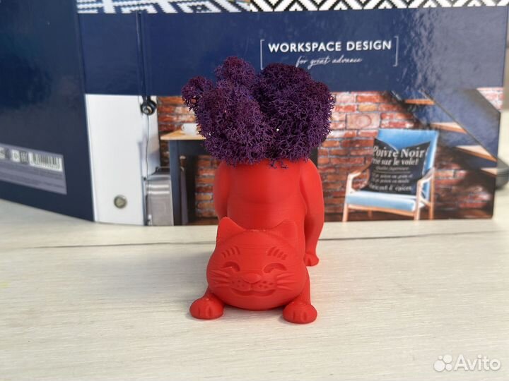 Кашпо кот на 3D принтере