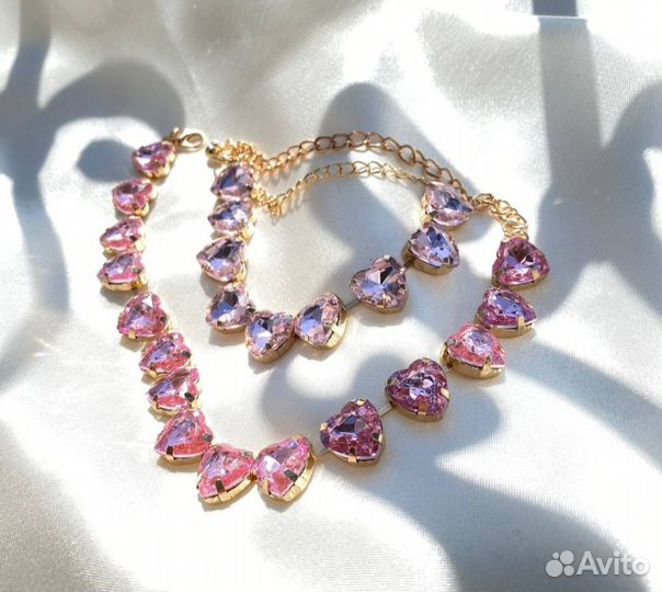 Браслет с сердцами бижутерия