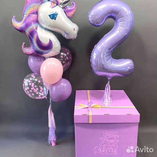 Коробка сюрприз с воздушными шарами