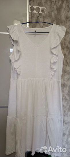 Платье белое хлопок р.48-50