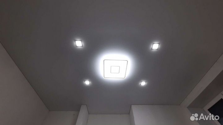 Натяжные потолки, слив воды, ремонт потолков