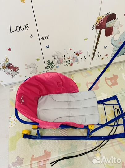 Сиденье матрас для санок с чехлом для ног Nika