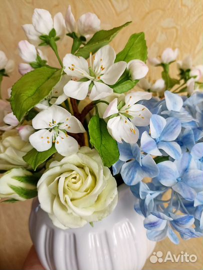 Букет цветов, цветы из холодного фарфора