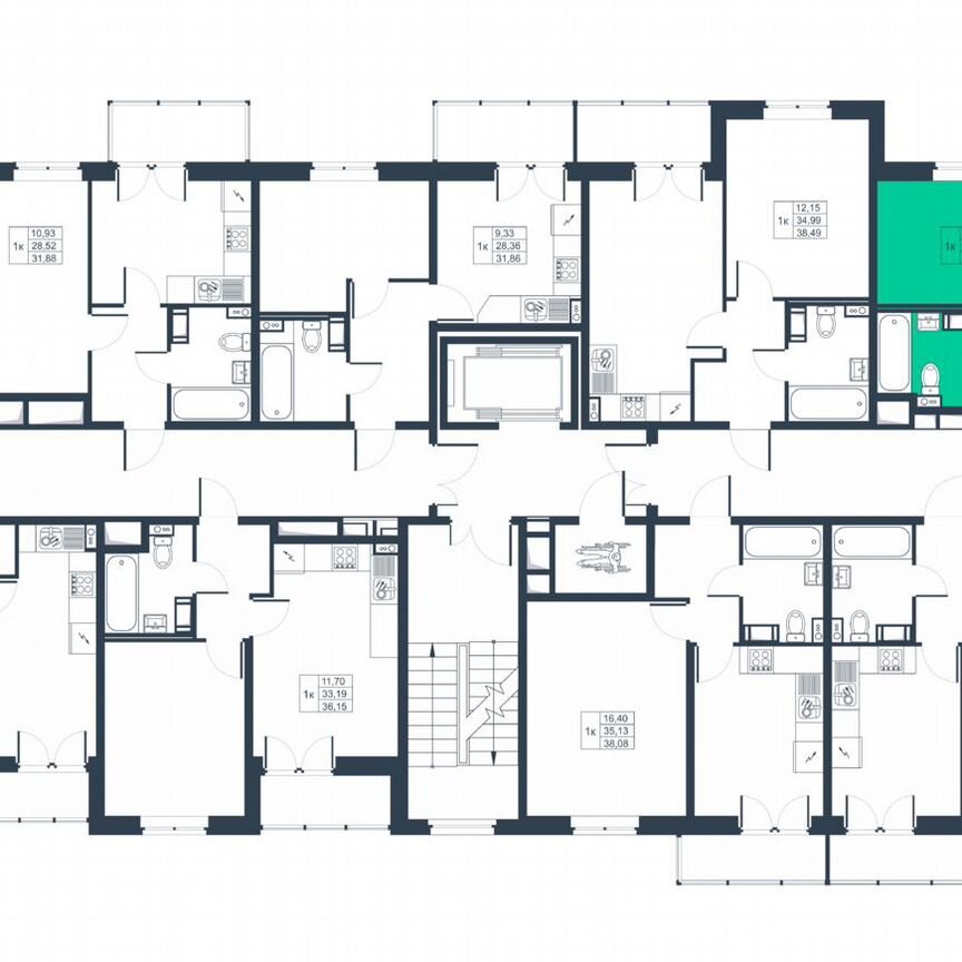 1-к. квартира, 33,2 м², 8/8 эт.