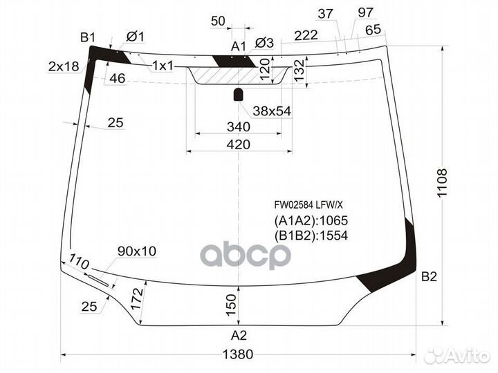 Стекло лобовое Honda Civic 05-12 / Civic USA 05-08