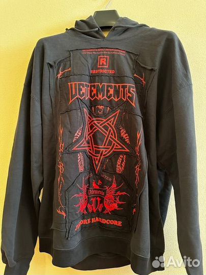 Худи Vetements Hardcore Patch Red