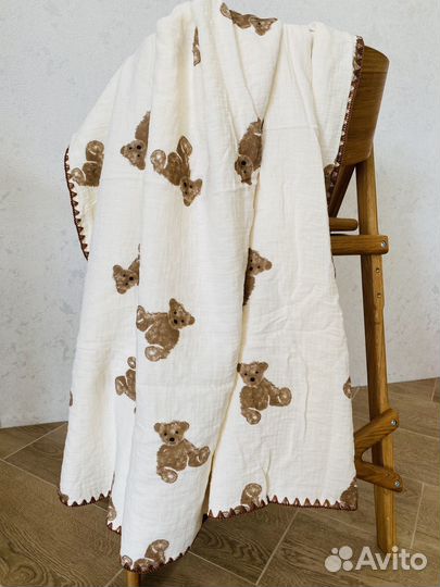 Плед покрывало муслин плюш детское
