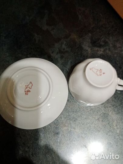 Чайные и кофейные пары Дулево СССР (по 3 пары) +