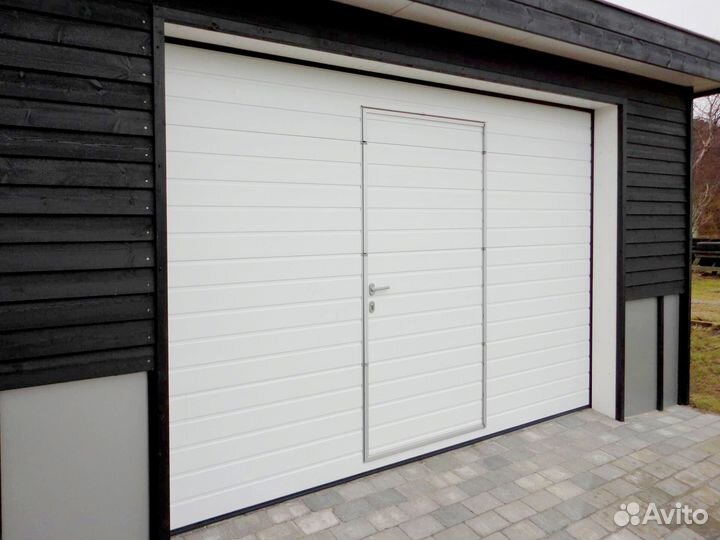 Секционные ворота alutech с калиткой купить