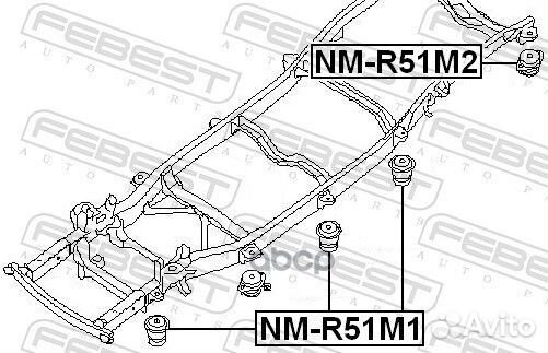 Сайлентблок подрамника Nissan Pathfinder R51M