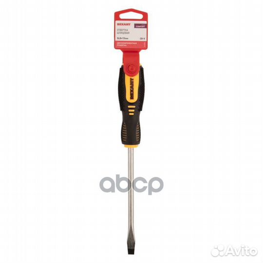 Отвертка шлицевая 8х150 мм rexant двухкомпонент
