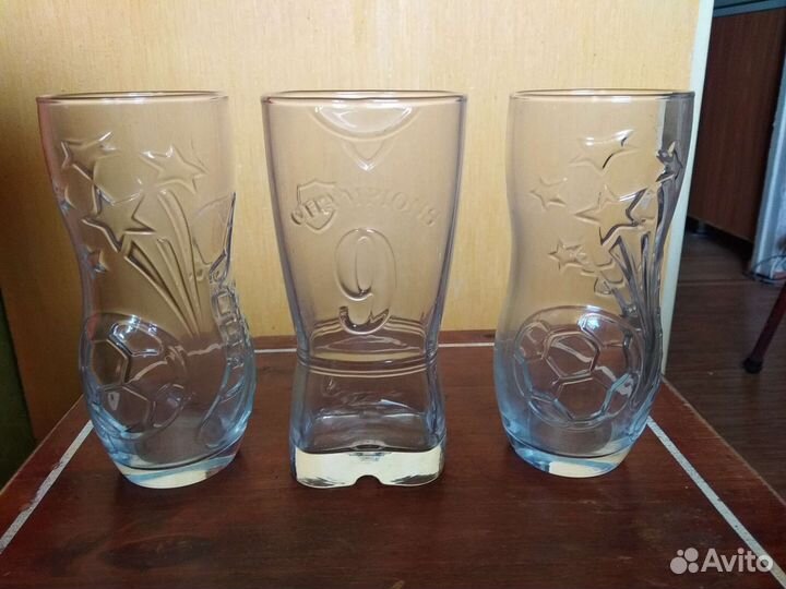 Кружки матовое стекло и стаканы набор по 3 шт