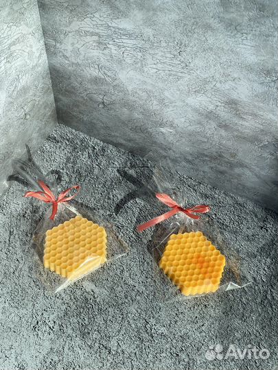 Мыло подарочное соты ручная работа мед