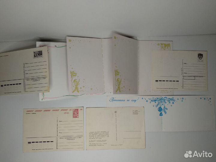 Открытки, приглашения ссср, лот 8шт, цена за все