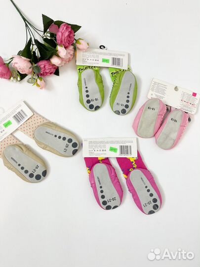 Новые махровые носки с кожаной подошвой 18-19; 20