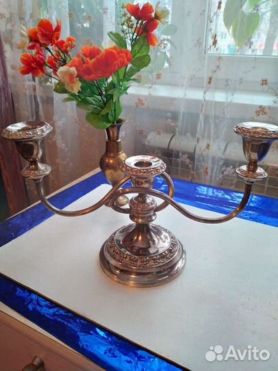 Винтажный подсвечник канделябр. Англия