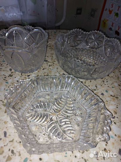 Хрустальная посуда,солонка,ложка Интурист СССР