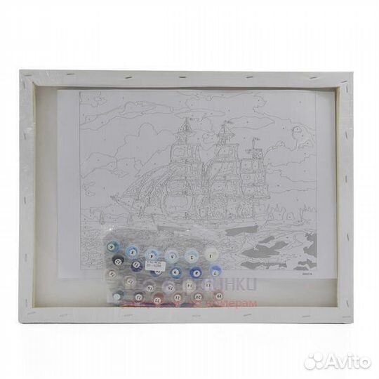 Картина по номерам 40x50 Солнце за горами и олени