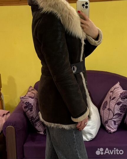 Дубленка натуральная женская с капюшоном