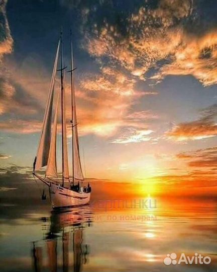 Картина по номерам 40x50 Современный парусный кора