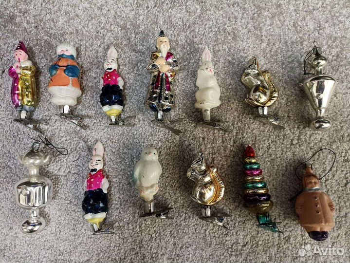 Елочные игрушки СССР на прищепке