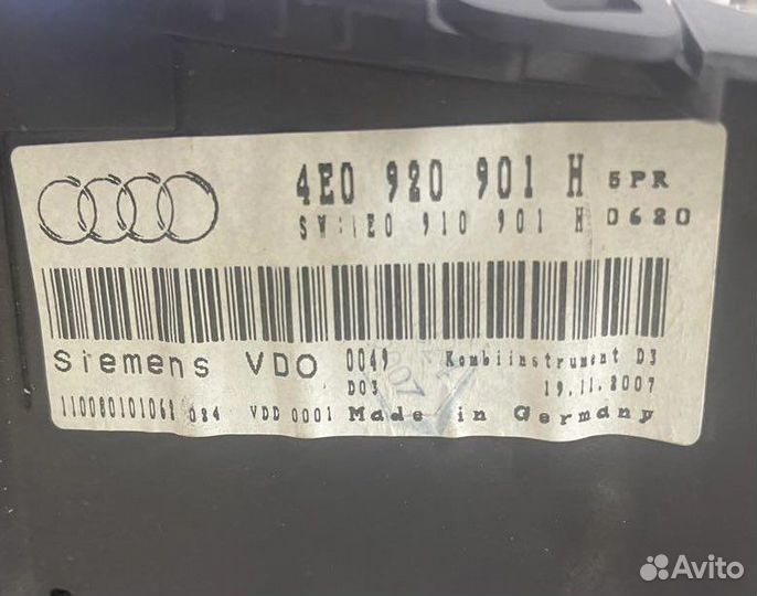 Приборная панель Audi S8 D3 2008-2010