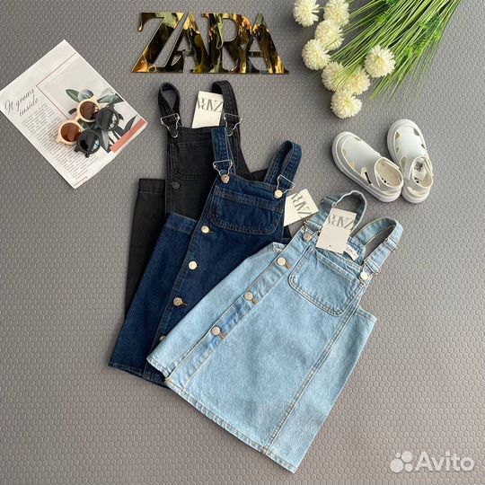 Джинсовый сарафан для девочки zara