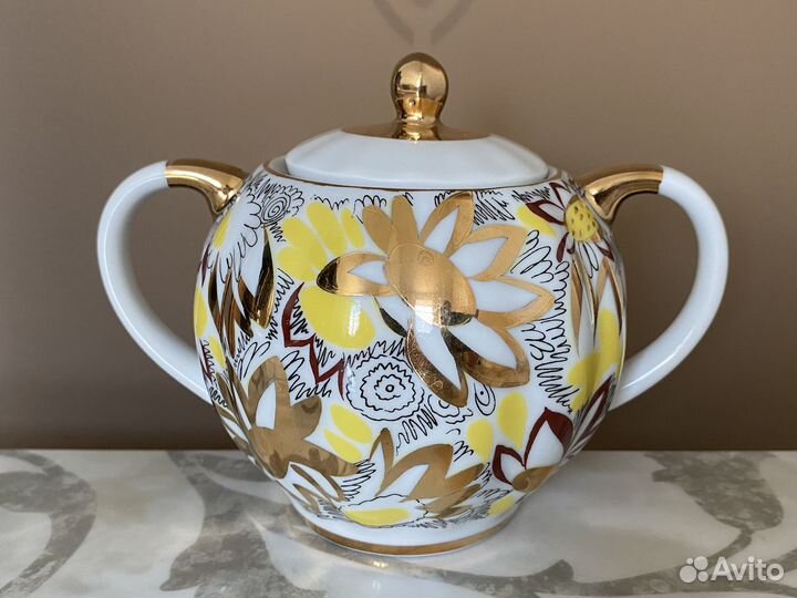 Предметы чайного сервиз Золотые ромашки лфз СССР