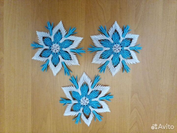 Поделки модульное оригами - снежинка