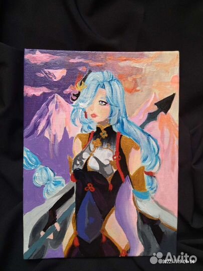 Холст с Шень Хе геншин импакт