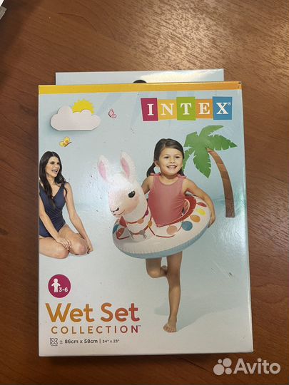 Надувной круг intex Интекс 58221 лама