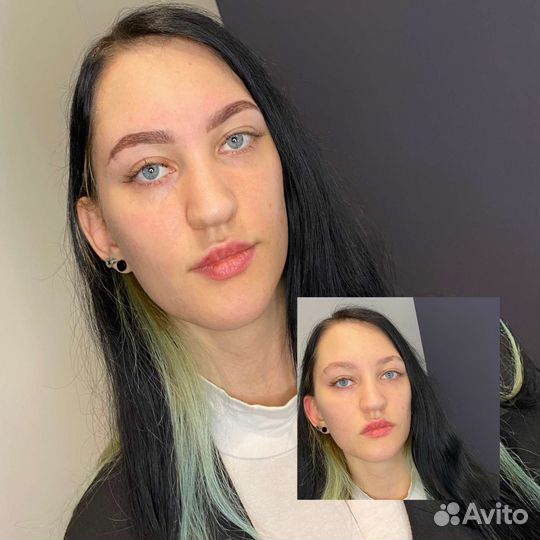 Коррекция бровей, окрашивание