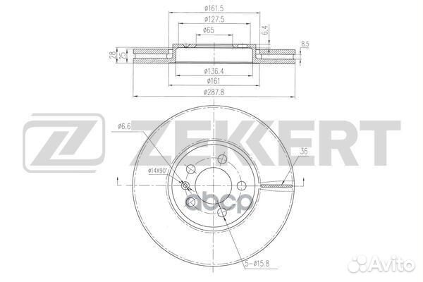 Диск торм. перед. Audi A1 10- A3 96- Skoda Fa