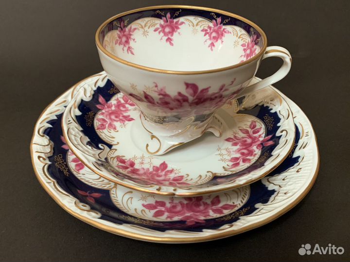 Чайные трио коллекционные (фарфор Schierholz гдр)