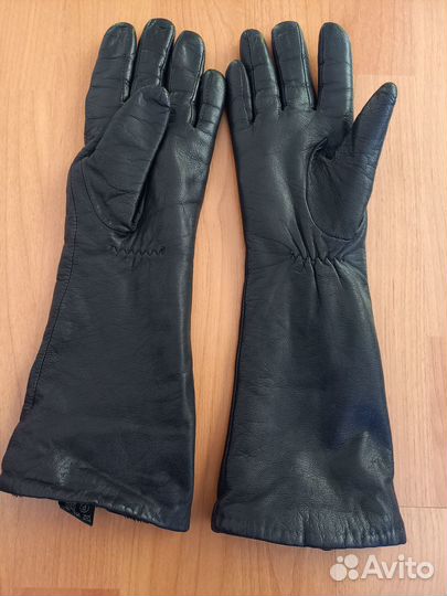 Перчатки кожаные длинные