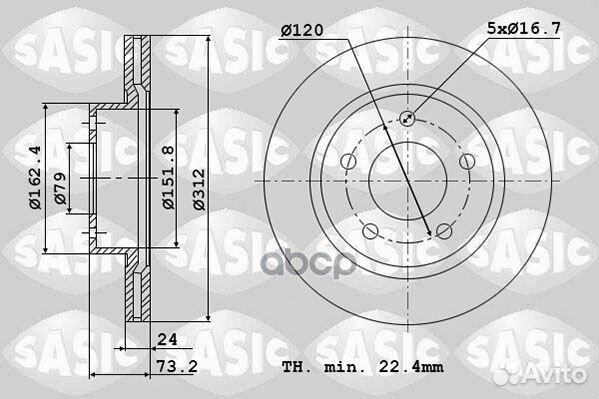 Диск тормозной BMW 1(F20/21) /3(F30/31) 6106201