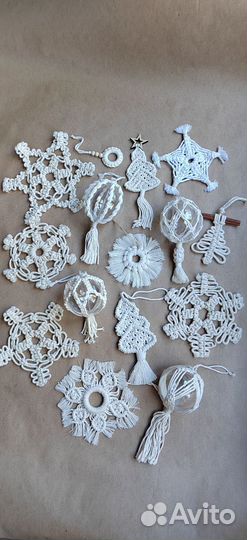 Ёлочные украшения макраме