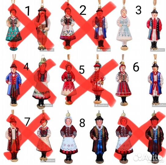 Стеклянная елочная игрушка танцоры пара (Польша)