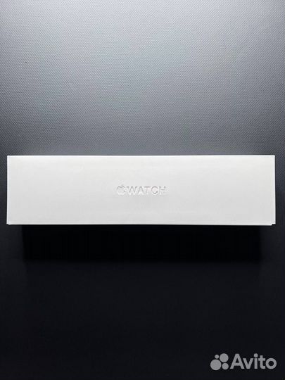 Apple watch 9 коробка+яблоко при включении. черные