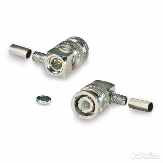 Разъем B-121F BNC(папа, male) RG58 обжимной углово