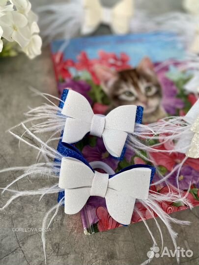 Школьные бантики ручной работы резинки заколки