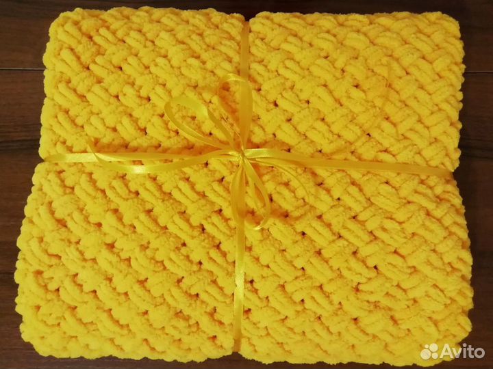 Детский плюшевый плед ручной работы