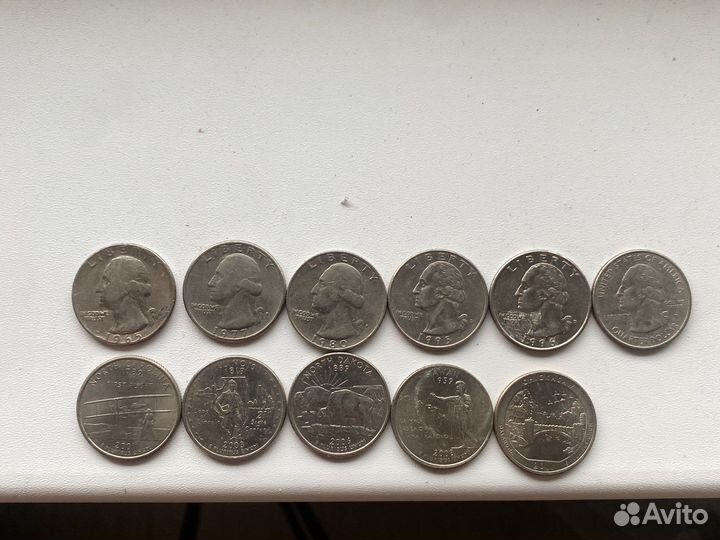 Коллекция монет Liberty quarter dollar