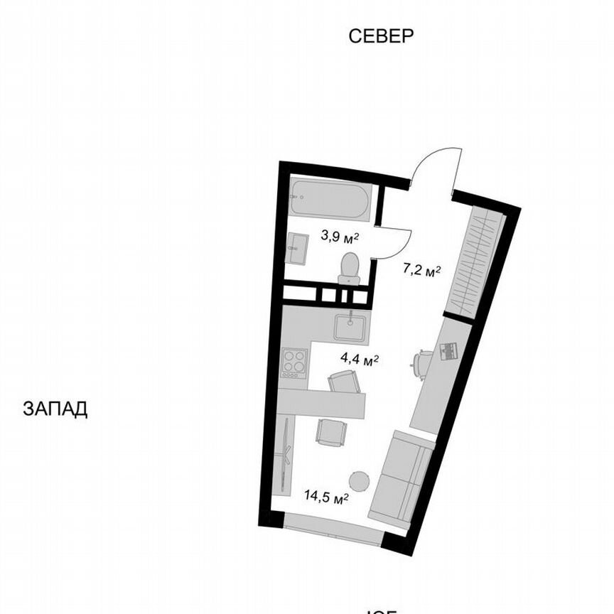 Квартира-студия, 30 м², 13/17 эт.