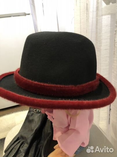 Шляпа фетровая женская+перчатки (бонусом)
