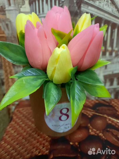 Тюльпаны, подарки из мыла