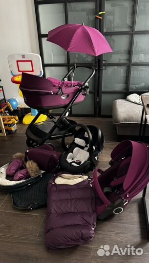 Коляска stokke trailz 3в1 + допы