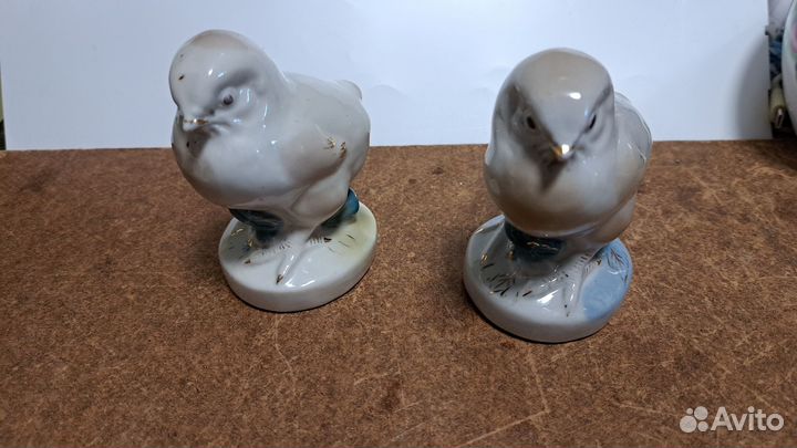 Фарфоровые статуэтки. Птенец, Гжель