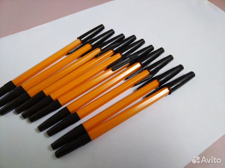 Новые ручки шариковые чёрные Упаковка Канцелярия